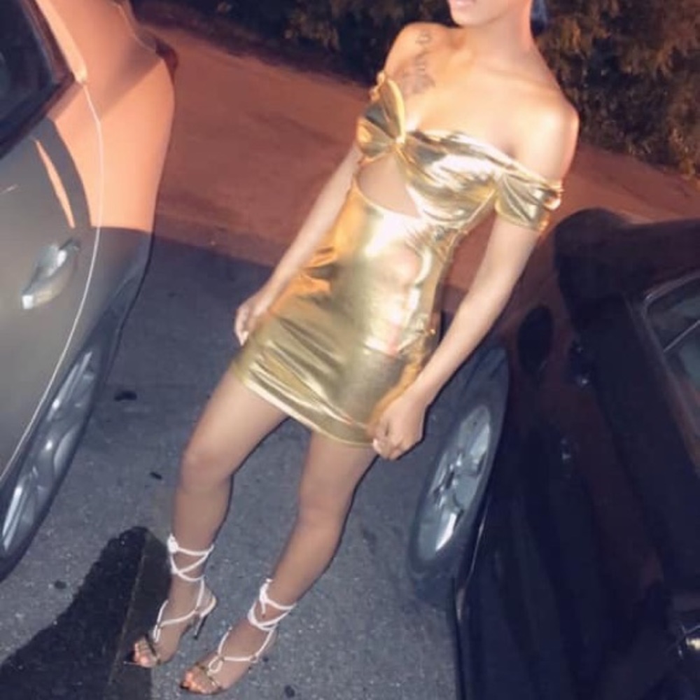 Vegas Weekend Mini Dress - Gold